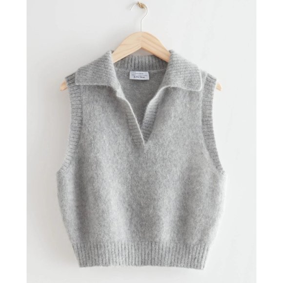 & Other Stories Sweaters - & Other Stories Polo Knit Wool Mohair Sweater Vest